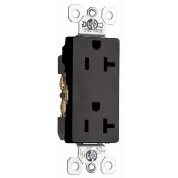 20A Blk Hd Outlet, Pass & Seymour, Mfr#: TR26352BKCC8